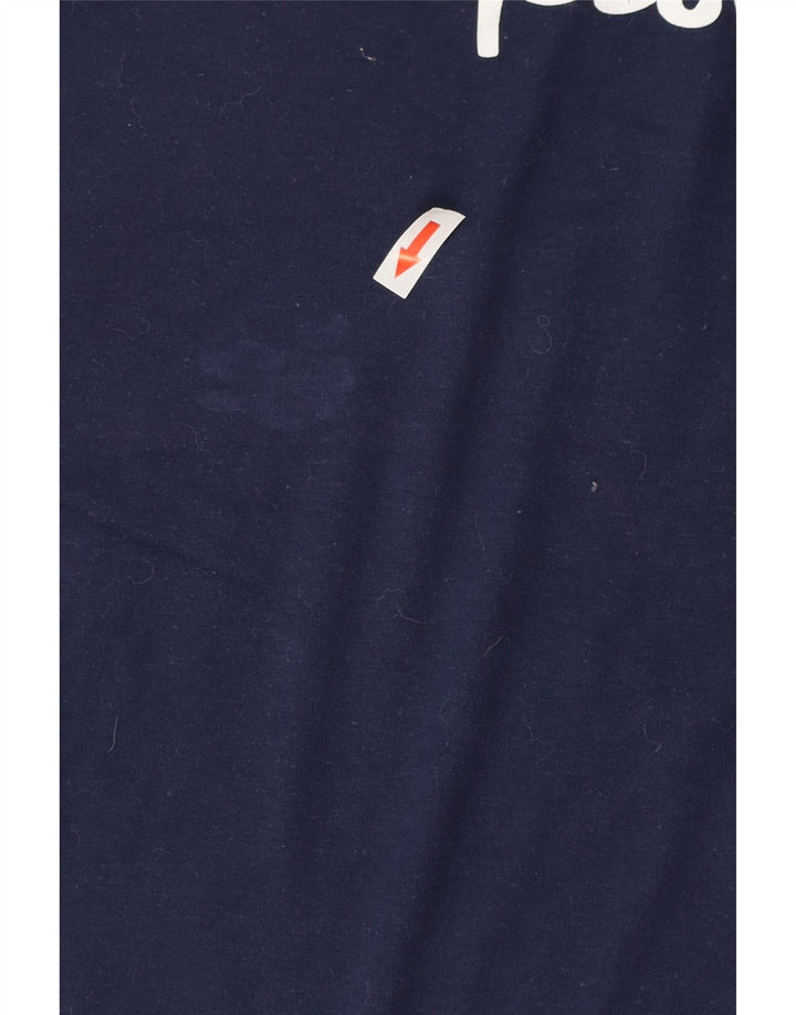 T-shirt grafica da donna CHAMPION Top UK 12 medio blu navy