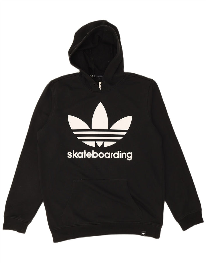 Felpa con cappuccio grafica da skateboard da uomo ADIDAS, cotone nero medio