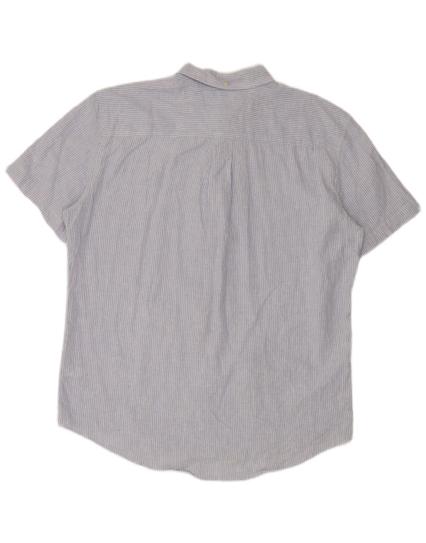 Camicia a maniche corte da uomo Tommy Hilfiger XL Lino gessato blu