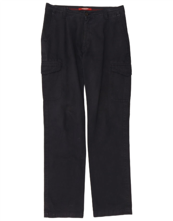 Pantaloni cargo dritti da uomo Carrera W34 L33 cotone blu navy