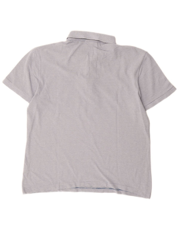 Polo Lacoste da uomo vestibilità regolare taglia 5 grande cotone gessato blu