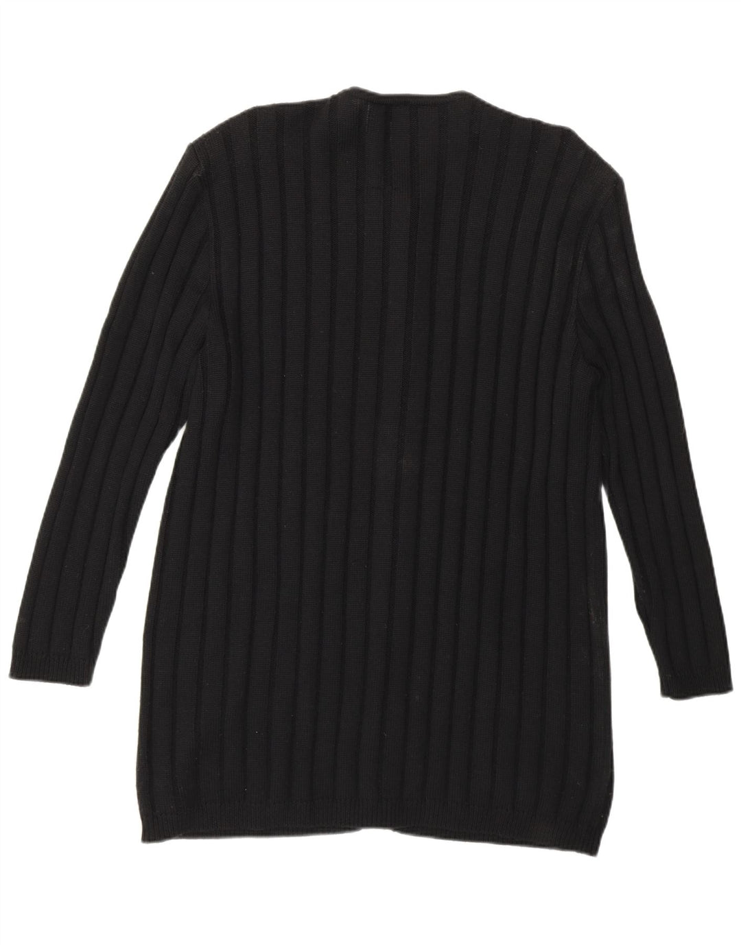 Yarell maglione cardigan lungo da donna UK 16 grande nero poliacrilico