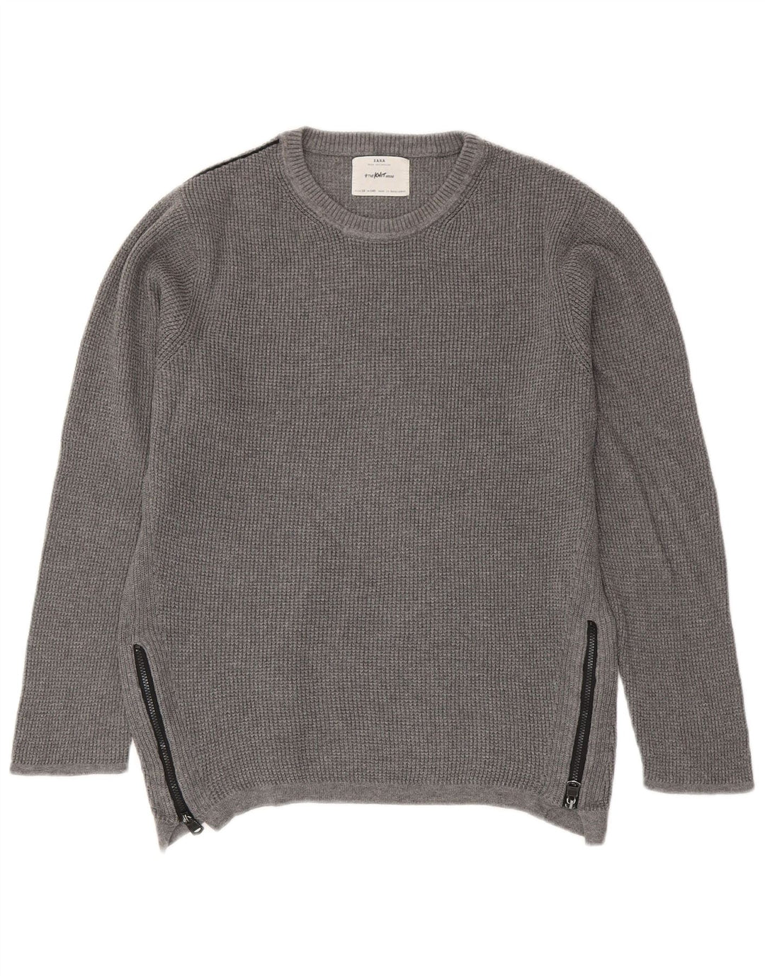 Maglione girocollo da ragazzo Zara 9-10 anni in cotone grigio
