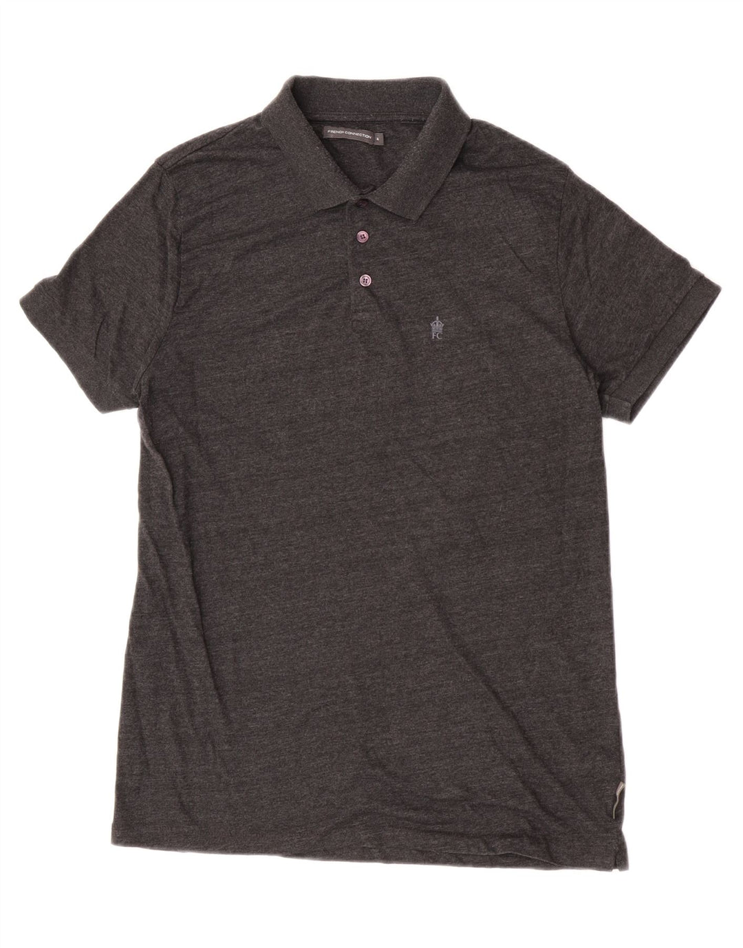 Polo da uomo French Connection XL in cotone chiazzato grigio