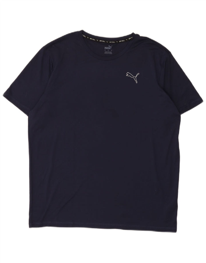 T-shirt da uomo Puma Top Large in poliestere blu navy