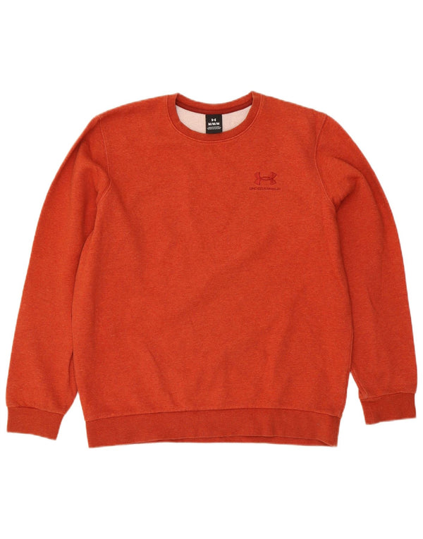 Under Armour Mens Sweatshirt Jumper Medium Orange Cotton