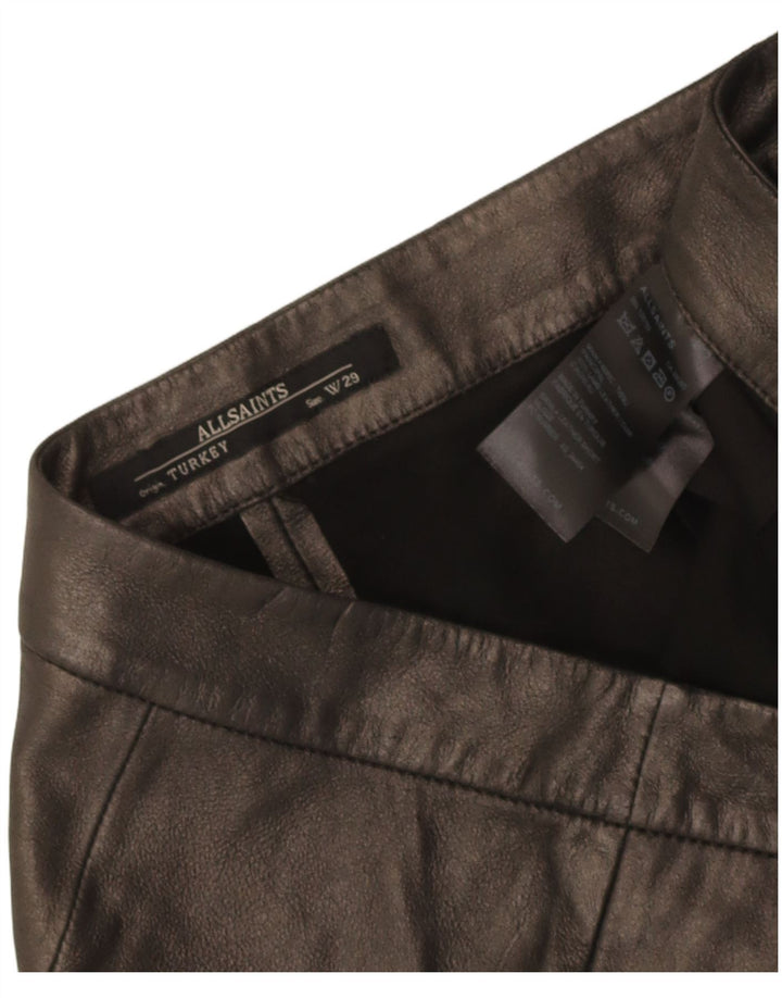 Pantaloni caldi in pelle da donna All Saints W29 medi neri