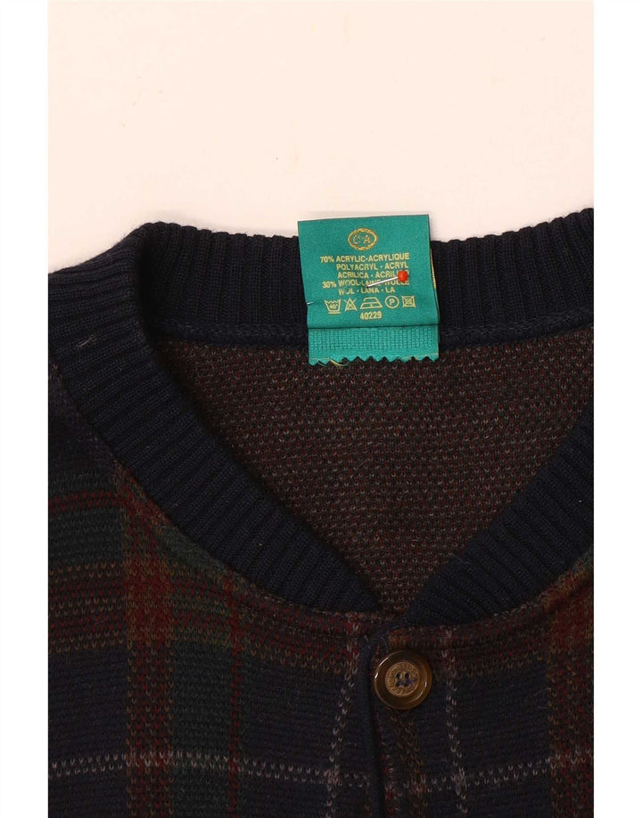 Maglione cardigan da uomo Canda 2XL acrilico a quadri multicolore