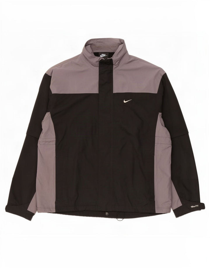 Giacca da tuta da uomo Nike, giacca grande, in poliestere color block nero