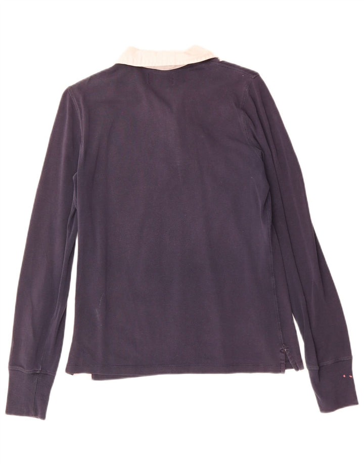 POLO RALPH LAUREN Polo da donna a maniche lunghe UK 12 Medio Blu Navy