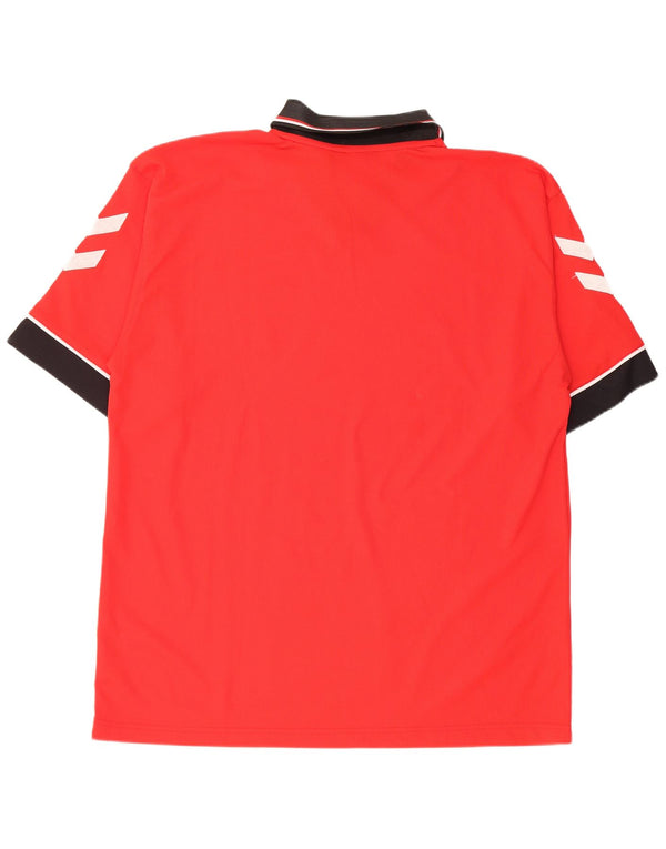 Polo grafica da uomo Hummel 2XL Poliestere color block rosso