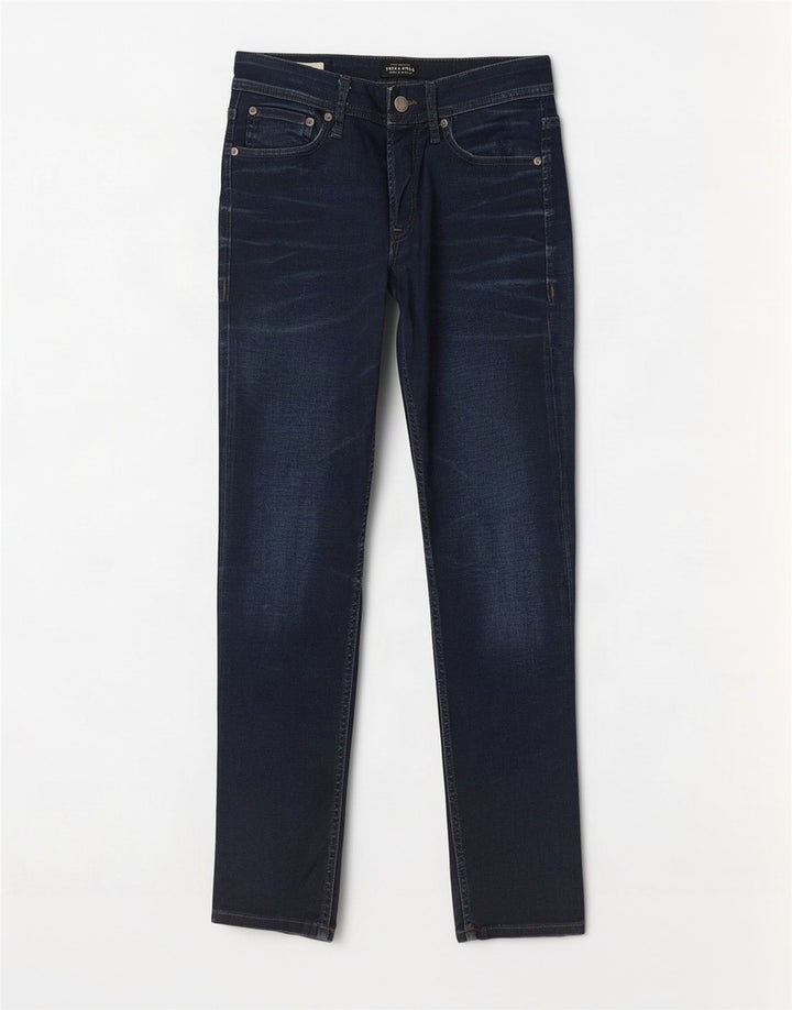 Jack & Jones Uomo Tim Slim Jeans W30 L30 Blu Navy Cotone