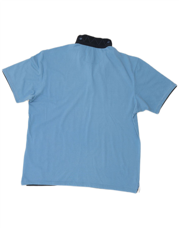 CHAMPION Mens Easy Fit Polo Shirt 2XL Blue Cotton