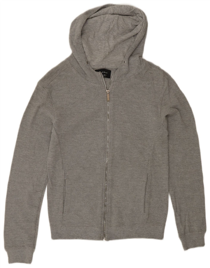 Felpa con cappuccio e zip Zara da uomo di colore grigio medio
