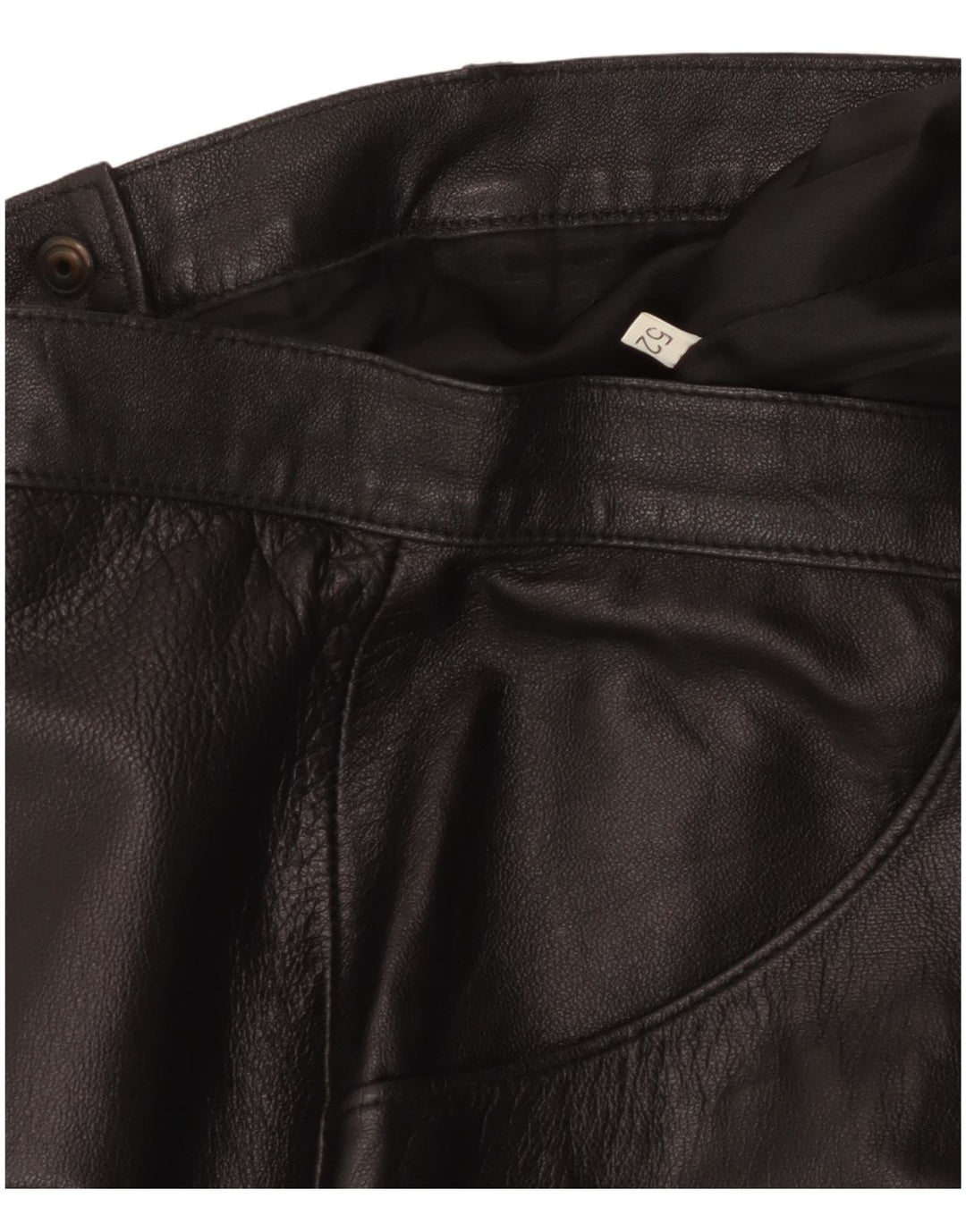 Gonna in pelle vintage da donna W32 grande nera