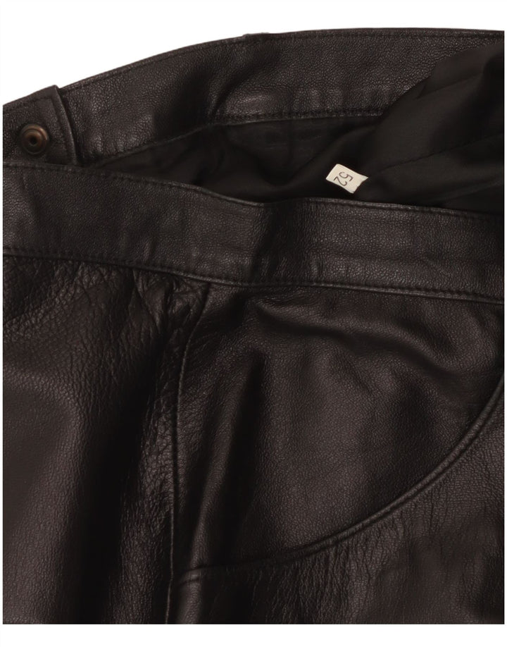 Gonna in pelle vintage da donna W32 grande nera