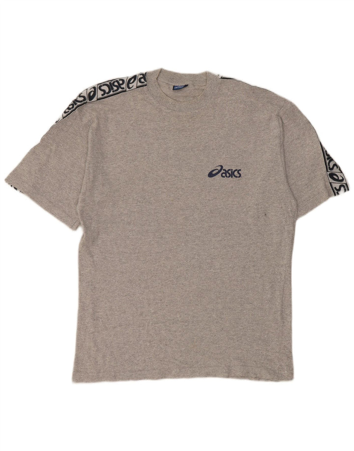 T-shirt grafica da uomo Asics Top in cotone color block grigio medio