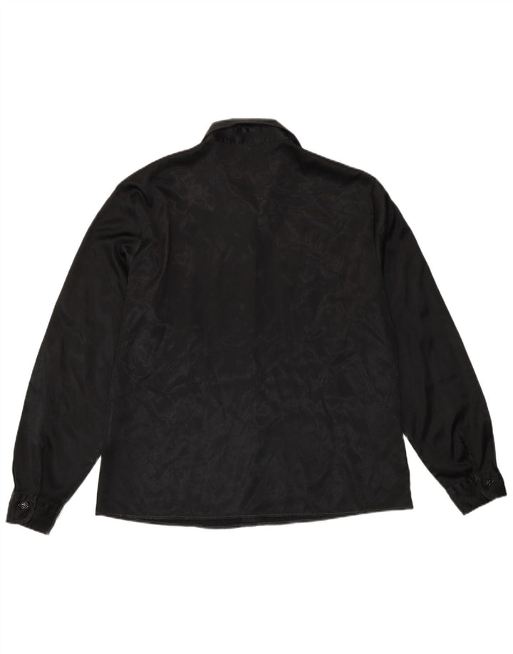 Camicia Donna Benetton IT 48 XL Poliestere Stampa Animalier Nera