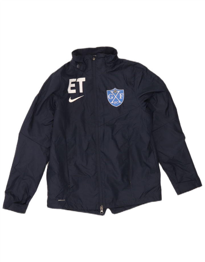 Giacca antipioggia grafica Nike da ragazzo 12-13 anni Large in poliestere blu navy