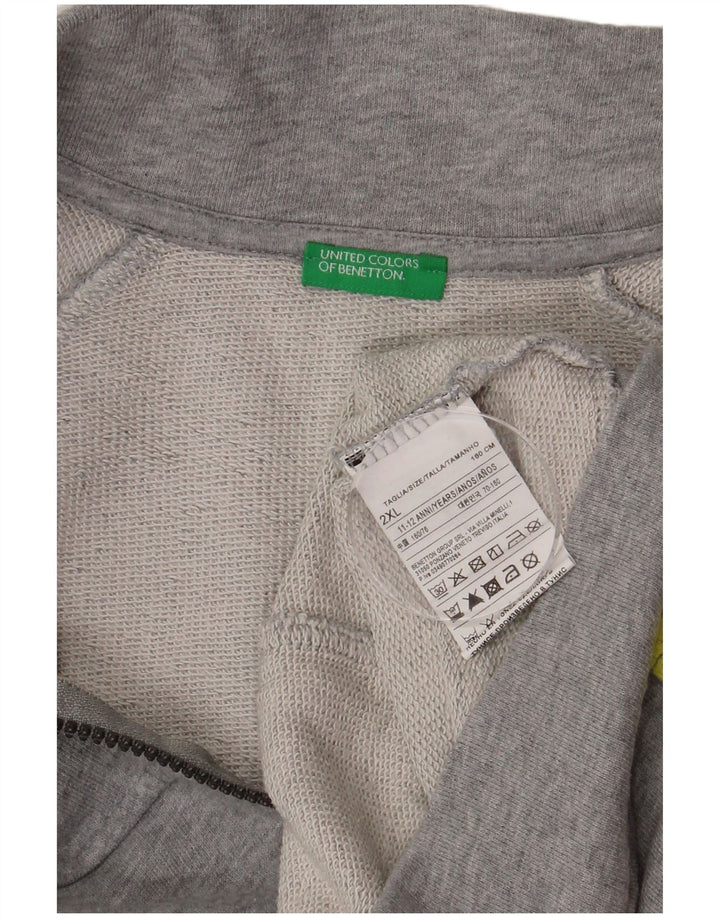 Giacca da ginnastica grafica da ragazzo Benetton 11-12 anni 2XL Grigio chiazzato