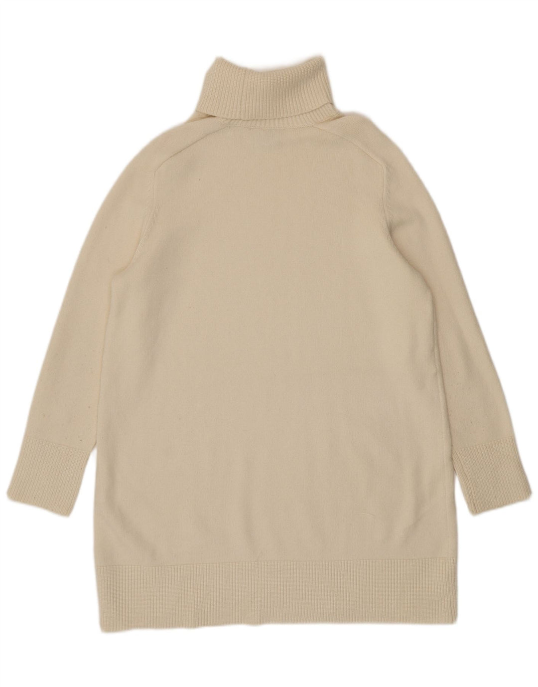 Maglione maglione collo alto da donna Zara UK 16 grande viscosa beige