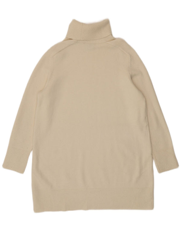Maglione maglione collo alto da donna Zara UK 16 grande viscosa beige