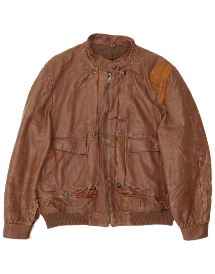 Giacca in Pelle Donna VINTAGE IT 48 XL Pelle Marrone