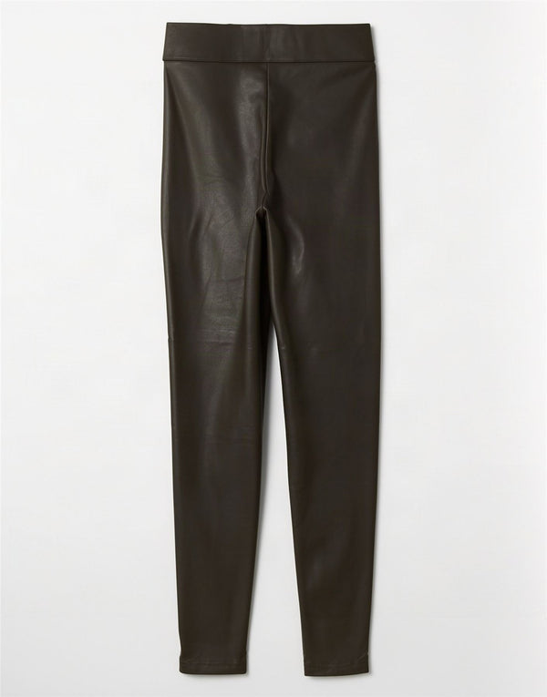 Leggings in ecopelle Marks & Spencer da donna UK 12 Poliestere kaki medio