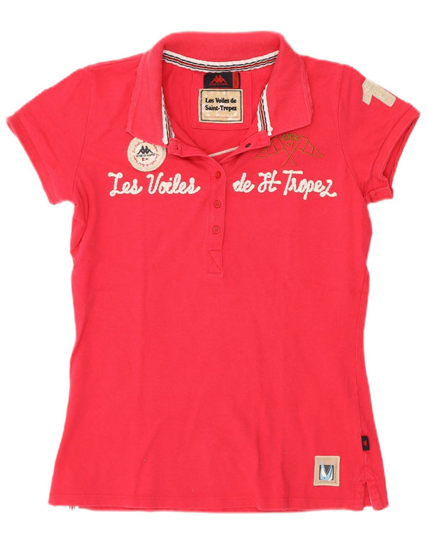 Polo grafica da donna Kappa UK 12 cotone rosa medio