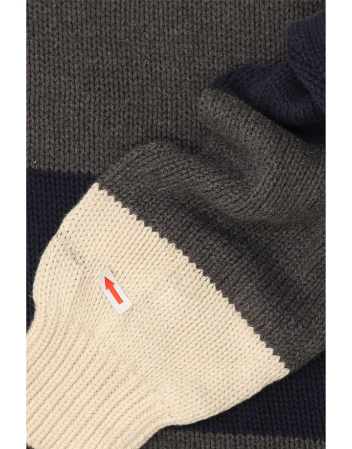 Maglione da uomo Nautica con collo alto e maglione grande in cotone color block grigio