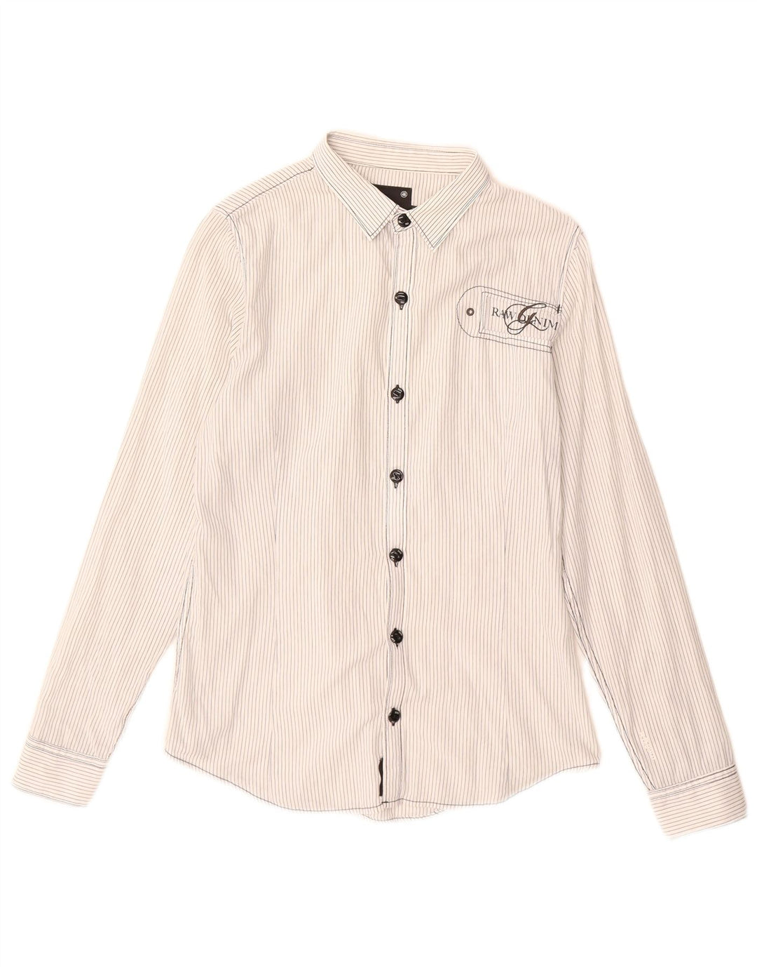 Camicia grafica da donna G-Star UK 14 Cotone gessato bianco medio