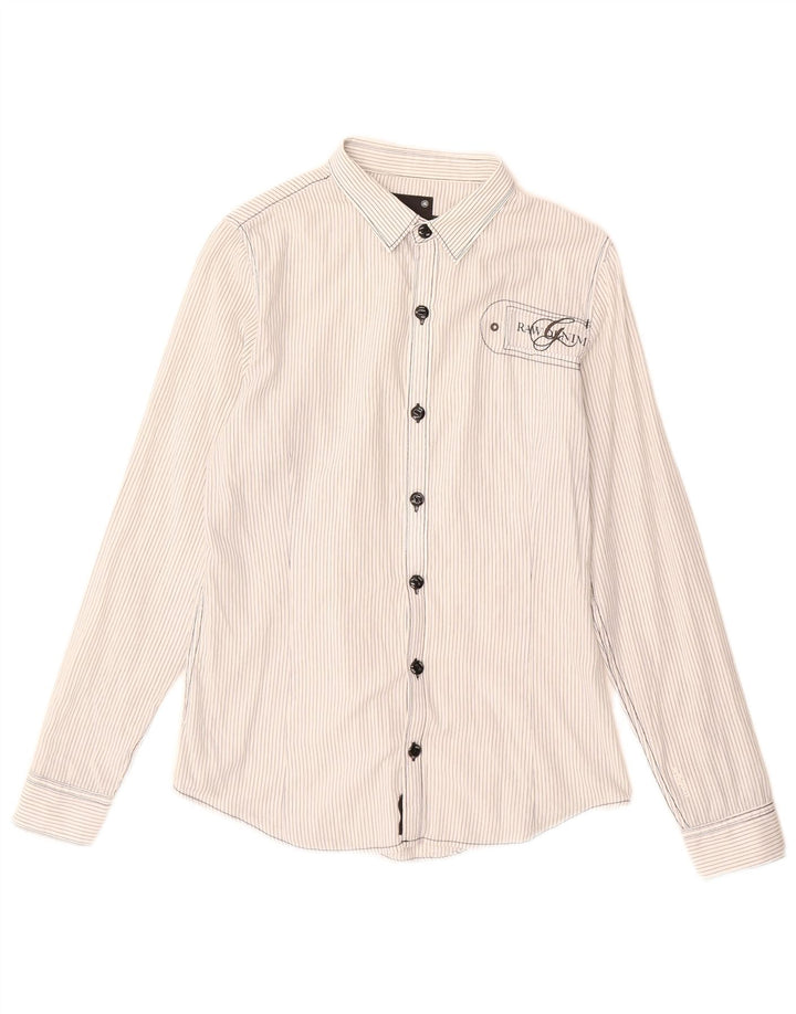 Camicia grafica da donna G-Star UK 14 Cotone gessato bianco medio