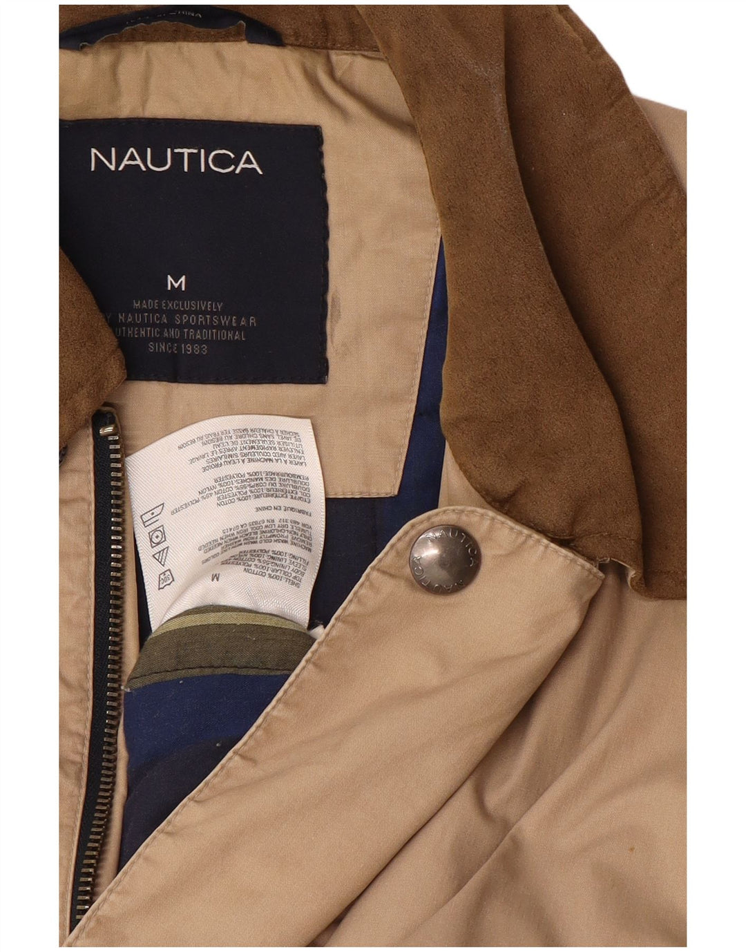 Giacca a vento da uomo Nautica UK 38 Poliestere beige medio