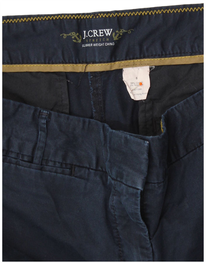 Pantaloncini chino da donna J. CREW US 6 medi W32 cotone blu navy