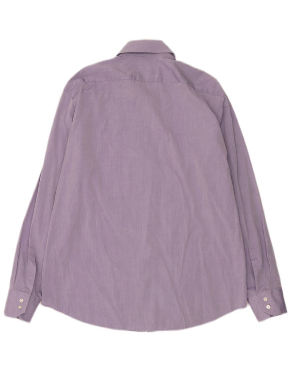 Camicia da uomo vestibilità regolare Hugo Boss taglia 44 17 1/2 XL cotone viola