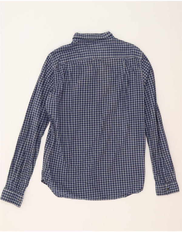 Camicia da uomo Superdry XL in cotone a quadretti blu navy