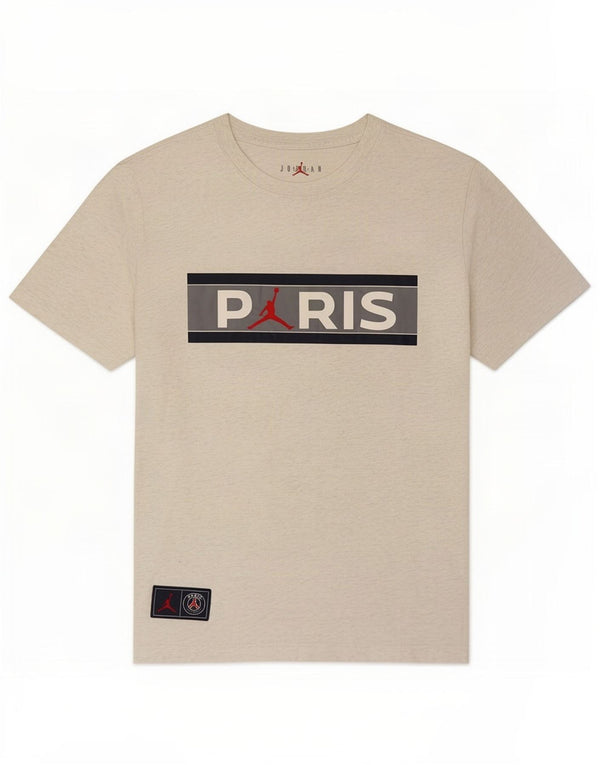 T-shirt grafica Jordan da uomo Paris Saint-Germain grigio medio chiazzato
