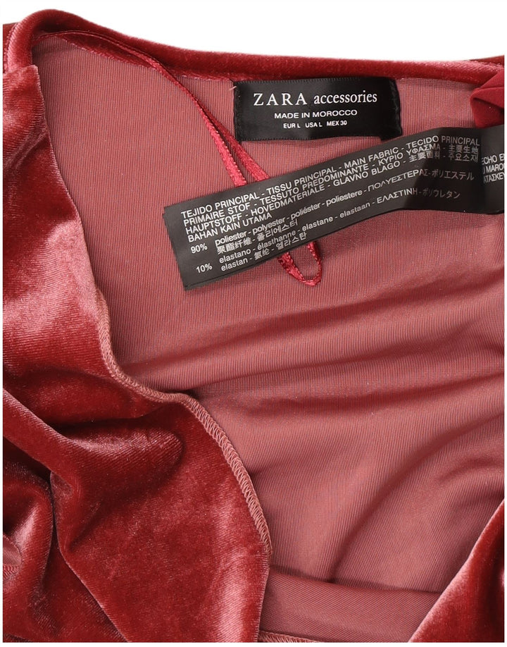 Body in velluto da donna Zara UK 16 grande poliestere rosa