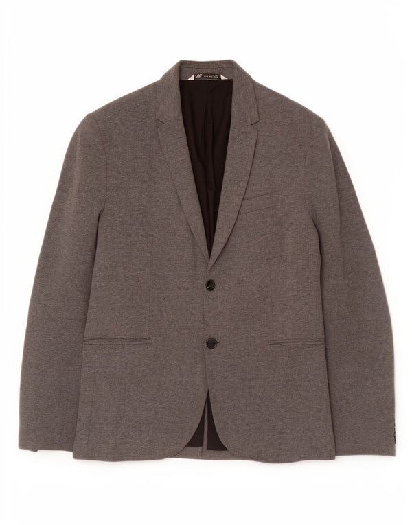 Giacca blazer da uomo a 2 bottoni Zara UK 42 XL grigia in poliestere classica