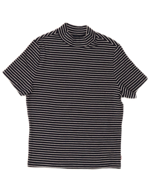 Levi's T-shirt corta da donna Top UK 10 Small Cotone gessato blu navy