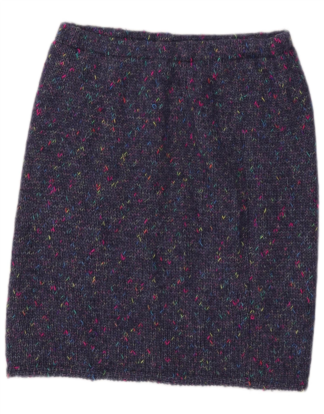 Gonna dritta in maglia da donna VINTAGE W30 blu navy medio screziato