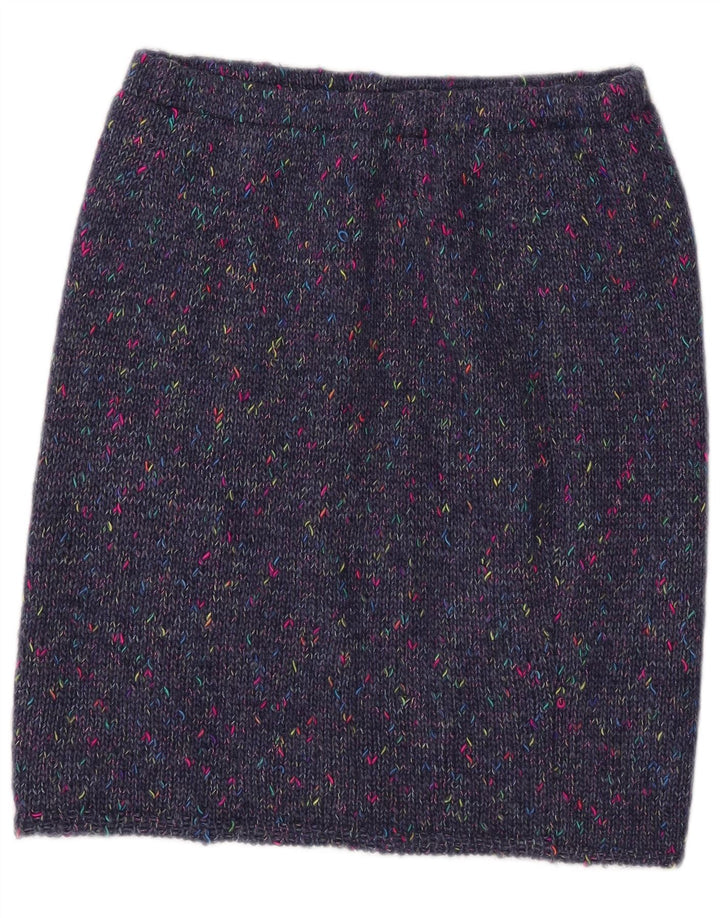 Gonna dritta in maglia da donna VINTAGE W30 blu navy medio screziato
