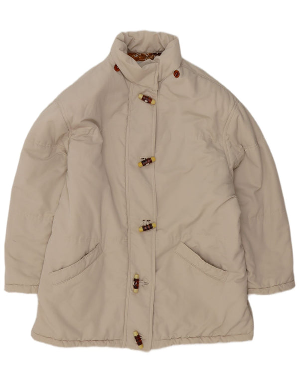 Cappotto giacca a vento oversize da donna Aurelio Zepino UK 14 medio bianco sporco