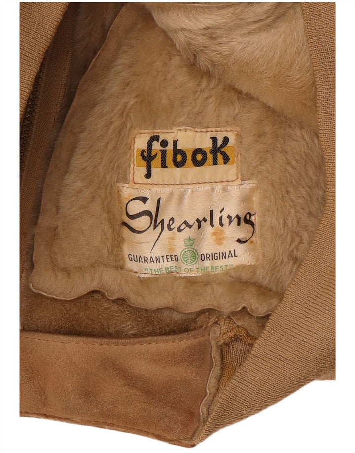 Giacca in shearling da donna FIBOK UK 16 Shearling marrone grande