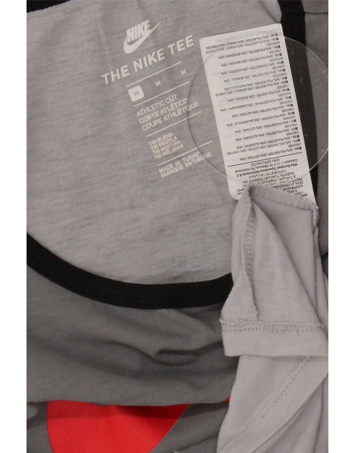 Canotta grafica Nike da uomo con taglio atletico, poliestere color block grigio medio