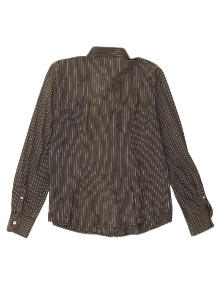 MARLBORO CLASSICS Womens Shirt Size 40 Medium Grey Striped