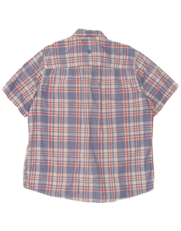 Camicia a maniche corte da uomo Fat Face in cotone a quadri blu grande