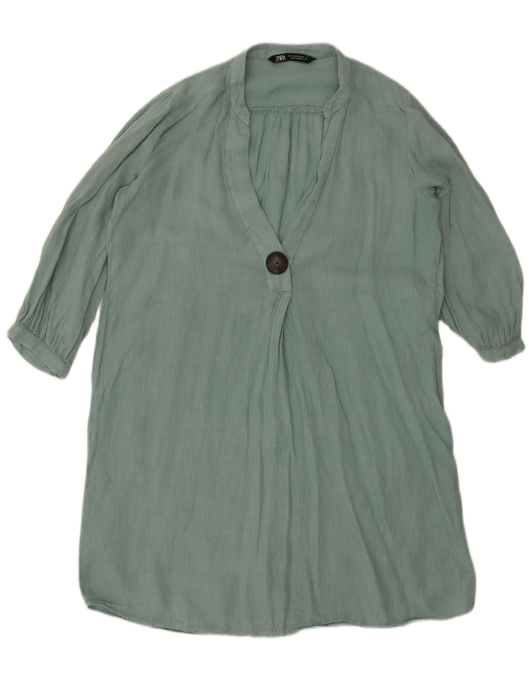 Abito a trapezio con maniche a 3/4 da donna Zara UK 14 verde medio