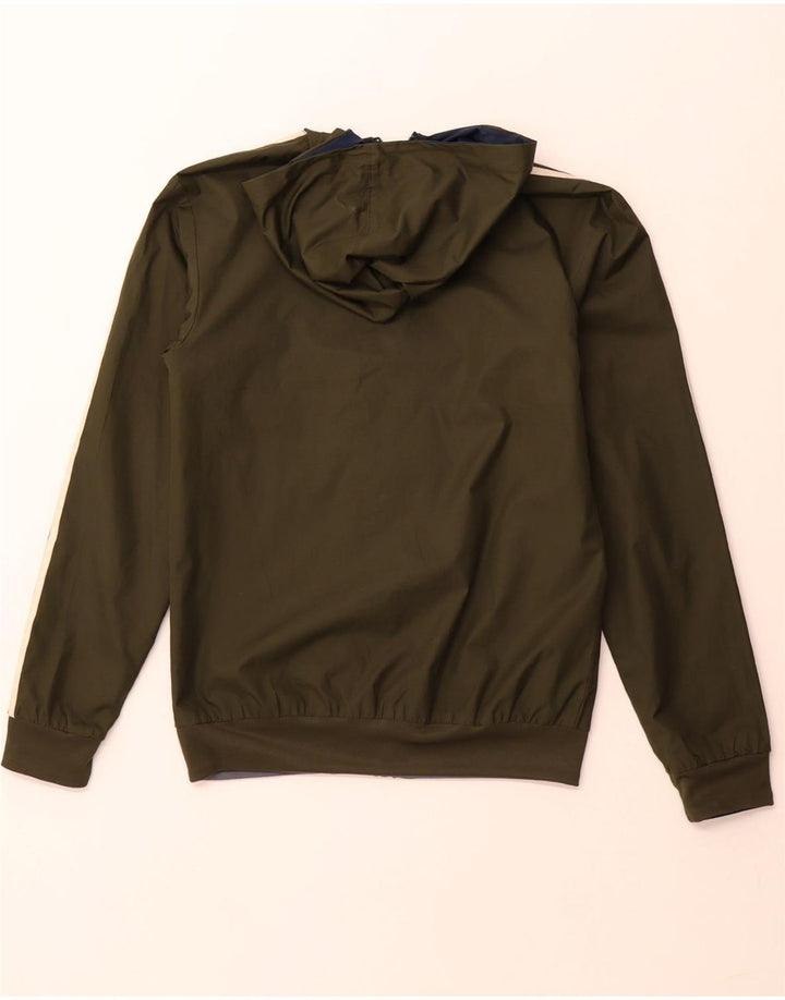 Giacca sportiva reversibile da uomo ADIDAS con cappuccio XS poliestere kaki