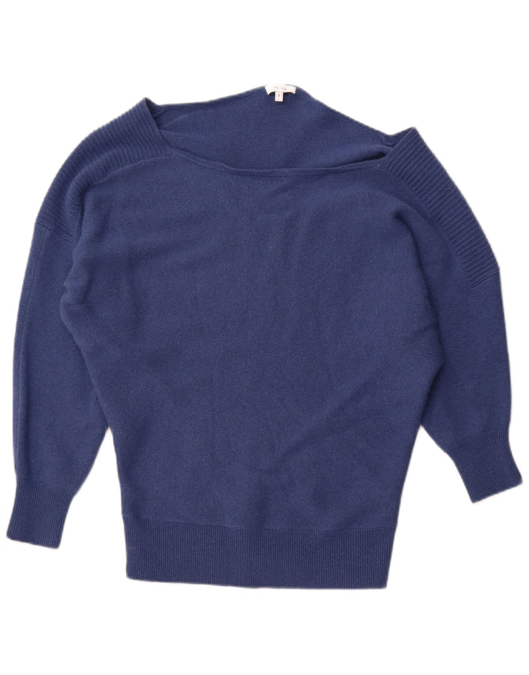 Maglione REISS da donna oversize con scollo a barca UK 10 piccolo blu